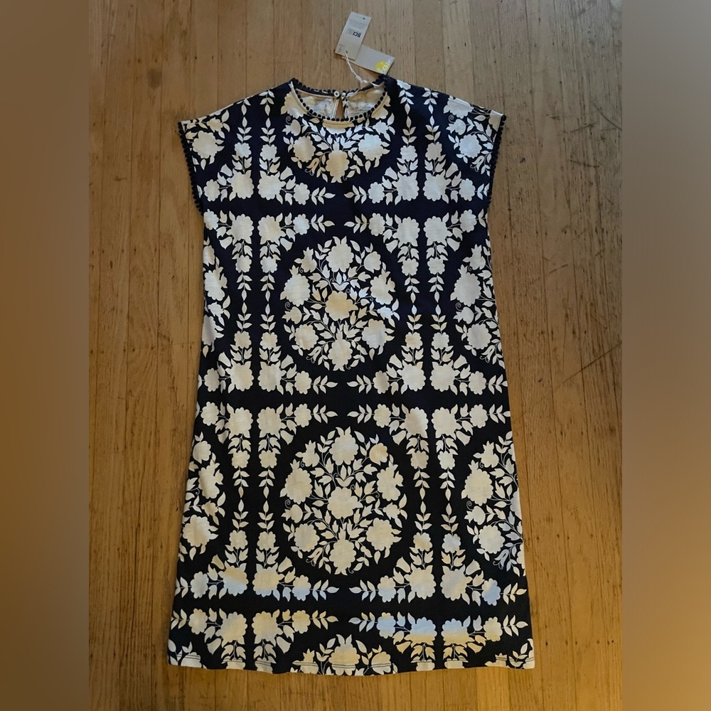 Boden Navy and White Floral Dress